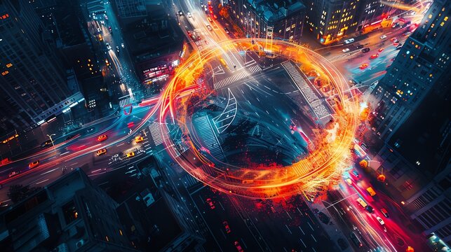 Fuse aerial perspectives of sports triumphs with gritty street art vibes