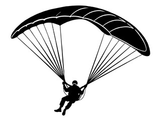 Paraglider silhouette vector illustration on a white background 
