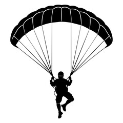 Paraglider silhouette vector illustration on a white background 