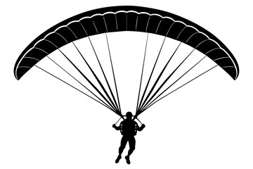Paraglider silhouette vector illustration on a white background 