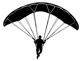 Paraglider silhouette vector illustration on a white background 
