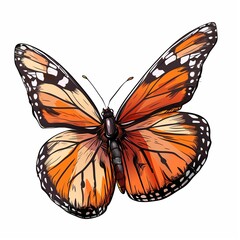 Vibrant Monarch Butterfly Illustration in Full Color Spread
