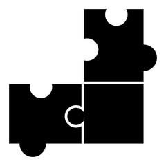 Puzzle pieces icon vector on white background