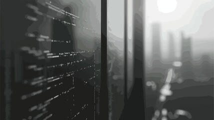 Monochrome blurred silhouette of programming window