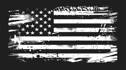 Monochrome silhouette of flag the united states