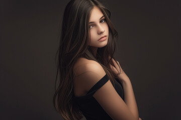 Naklejka premium Confident and charming display of a model in everyday life