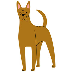 Thai Ridgeback cute on a white background, vector illustration.
