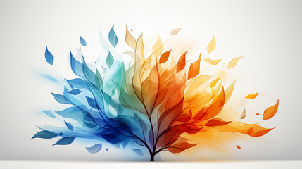 Obraz premium Illustration with watercolor. Oriental chinese, japanase or indian background.
