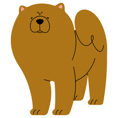 Chow Chow cute on a white background, vector illustration.