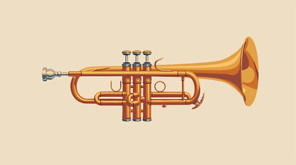 Musical trumpet instrument icon vector illustration