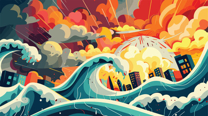Natural disaster design Vector illustration. Vector style