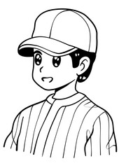 Anime boy in baseball uniform