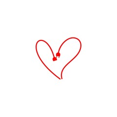 Plug within the heart icon isolated on white background
