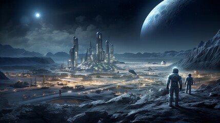 Astronaut exploring in the space.