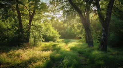 Obraz premium Portrait illustration landscape Spring