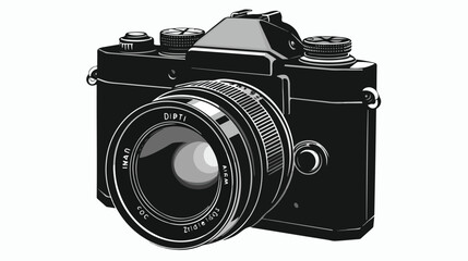 Photo camera icon in black silhouette Vector illustration