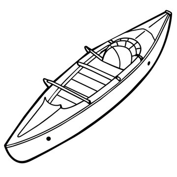 recommend clip art: kayak outline illustration digital coloring book page line art drawing