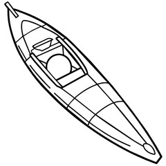 kayak outline illustration digital coloring book page line art drawing