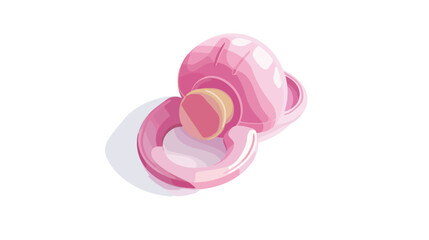 Pink baby pacifer over white Vector illustration. vector