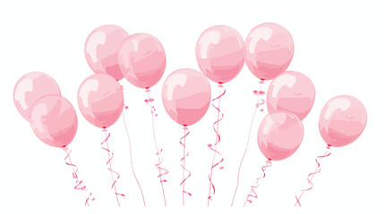 Pink balloon over a white background vector illustration