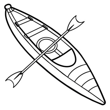recommend clip art: kayak outline illustration digital coloring book page line art drawing