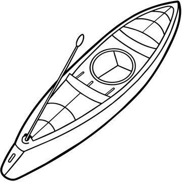 recommend clip art: kayak outline illustration digital coloring book page line art drawing