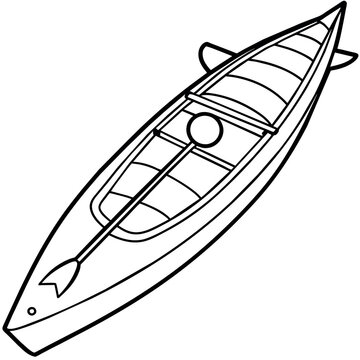 recommend clip art: kayak outline illustration digital coloring book page line art drawing