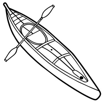recommend clip art: kayak outline illustration digital coloring book page line art drawing