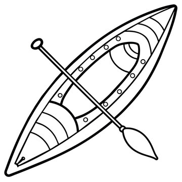 recommend clip art: kayak outline illustration digital coloring book page line art drawing