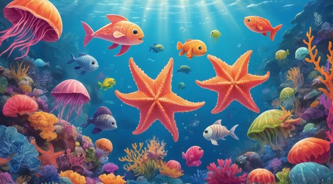 coral reef and fishes