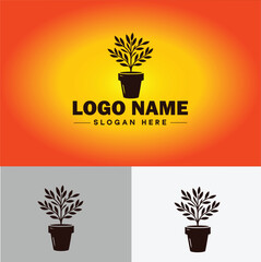 plant icon logo green leaf seedling growing plant eco technology environment silhouette vector logo