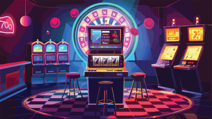 Roulette casino machine Vector illustration. Vector style