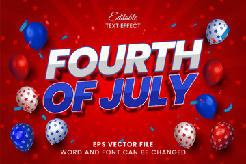 United state of america independence day celebration text effect. Fourth of july text style