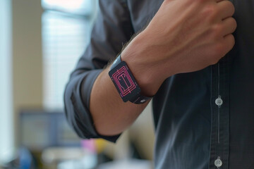 biometric sensor patch for remote patient monitoring, sending real-time health data to medical professionals 