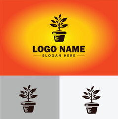 plant icon logo green leaf seedling growing plant eco technology environment silhouette vector logo