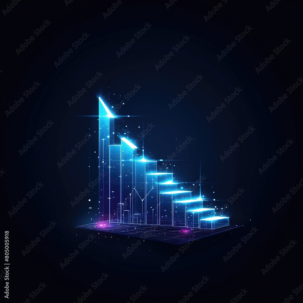 Wall mural graph. abstract background with futuristic technology and digital data communication.technology conc