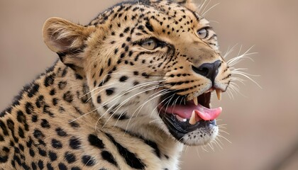 A Leopard With Its Tongue Curled Grooming Itself  2