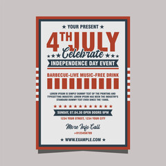 4TH July celebration party flyer template