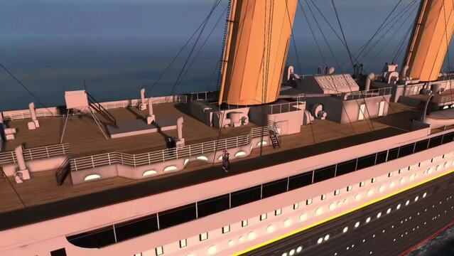 Titanic ship in ocean