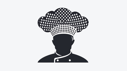 Silhouette dotted sticker of chefs hat with medium 