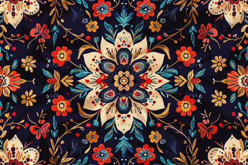 Boho and Bohemian Embroidery, Boho-inspired and free-spirited designs, 2D illustration seamless pattern 