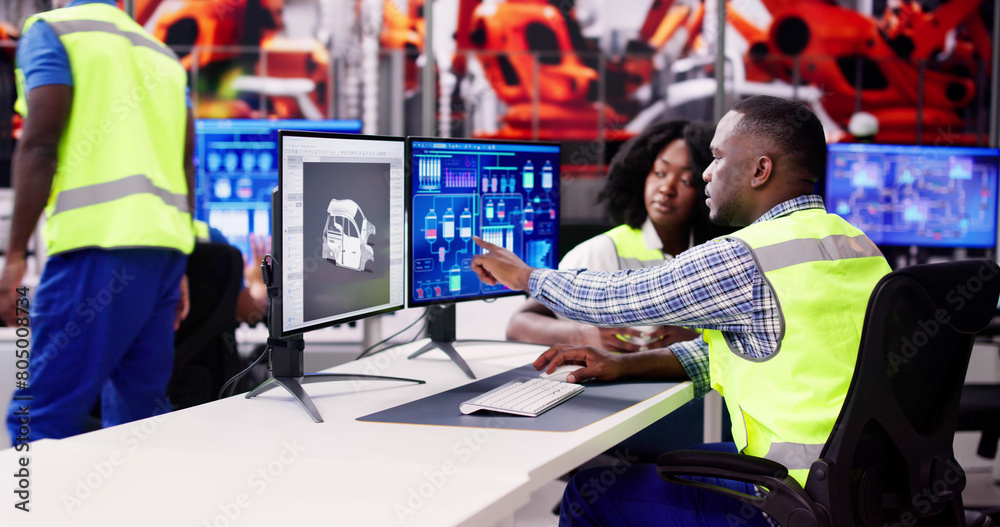Poster engineer operators using scada system