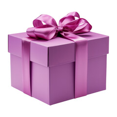 Fototapeta premium pink gift box isolated on transparent background cutout