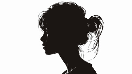 Silhouette of young woman on white background Vector