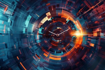 Obraz premium A clock ticking, symbolizing the rapid pace of technological advancement