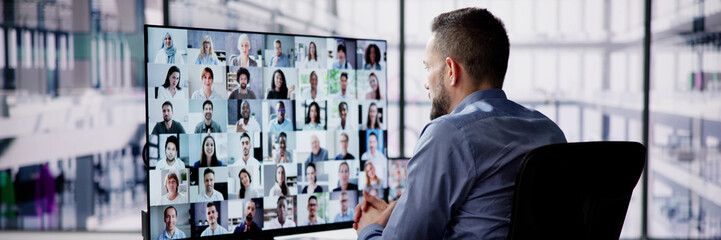 Virtual Hybrid Meeting In Office