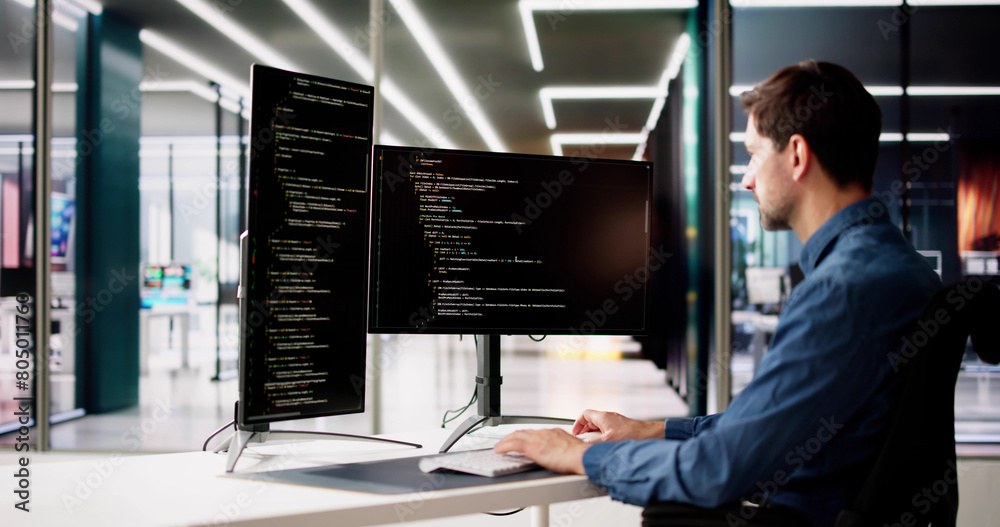 Poster Web Developer Looking At Code
