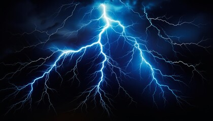 Majestic lightning display in dark stormy sky