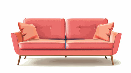 Sofa with a salmon color vector illustration design vector