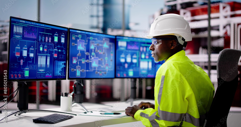 Aufkleber Industrial Data Automation System On Computer
